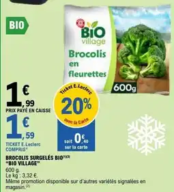 E.Leclerc BROCOLIS SURGELÉS BIO offre