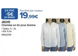 Costco JACHS Chemise en lin pour femme offre