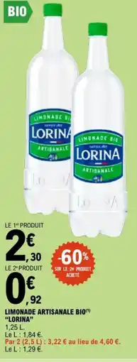 E.Leclerc LIMONADE ARTISANALE BIO offre