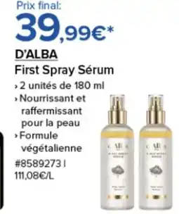 Costco D'ALBA First Spray Sérum offre