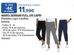 Costco MARIO SERRANI PULL ON CAPRI Pantalon capri à enfiler offre