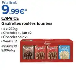 Costco CAPRICE Gaufrettes roulées fourrées offre