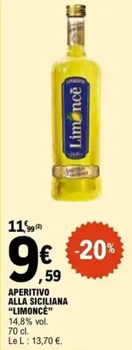 E.Leclerc APERITIVO ALLA SICILIANA LIMONCE offre