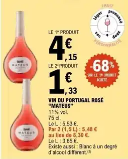 E.Leclerc VIN DU PORTUGAL ROSÉ MATEUS offre