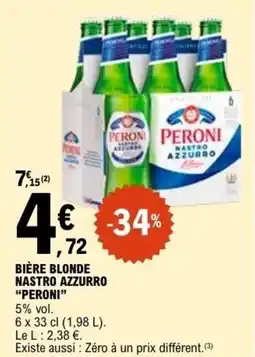 E.Leclerc BIÈRE BLONDE NASTRO AZZURRO PERONI offre