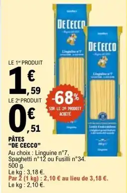E.Leclerc PÂTES DE CECCO offre
