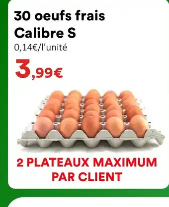 Hmarket 30 oeufs frais Calibre S offre