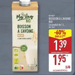 ALDI MY VAY Boisson à l'avoine bio offre