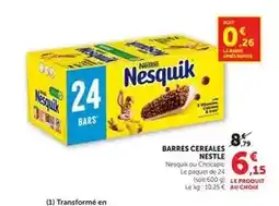 Hyper U Nestlé - barres cereales offre