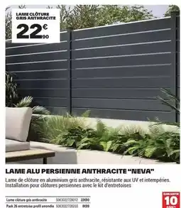 Brico Dépôt Lame alu persienne anthracite offre