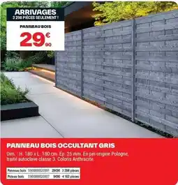 Brico Dépôt Dim - panneau bois occultant gris offre