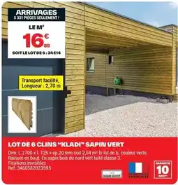 Brico Dépôt Dim - lot de 6 clins kladi sapin vert offre