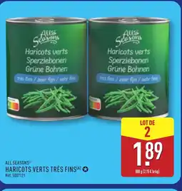 ALDI ALL SEASON Haricots verts très fins offre