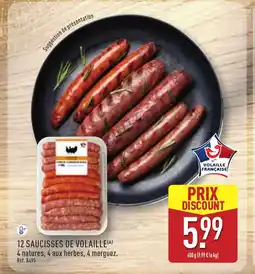ALDI 12 saucisses de volaille offre