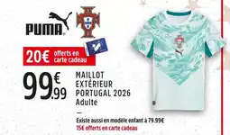 Intersport Puma maillot extérieur portugal 2026 adulte offre