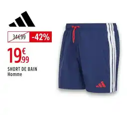 Intersport Adidas short de bain homme offre