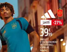 Intersport Adidas maillot d'entraînement de football espagne offre