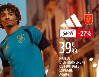 Adidas maillot d'entraînement de football espagne