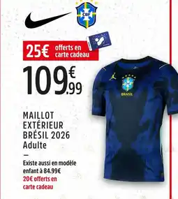 Intersport Nike maillot extérieur brésil 2026 adulte offre