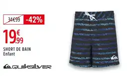 Intersport Quiksilver short de bain enfant offre