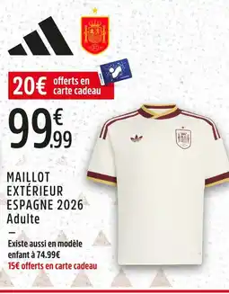 Intersport Adidas maillot extérieur espagne 2026 offre