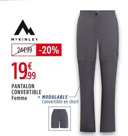 Intersport Mckinley pantalon convertible femme offre