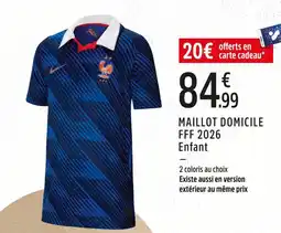 Intersport Nike maillot domicile fff 2026 enfant offre