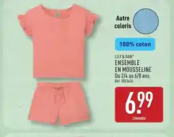 ALDI LILY & DAN Ensemble en mousseline offre