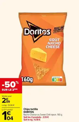 Carrefour Chips tortilla doritos offre