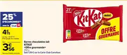 Carrefour Barres chocolatées lait kitkat offre gourmande offre