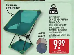 ALDI ADVENTURIDGE Chaise de camping pliable offre