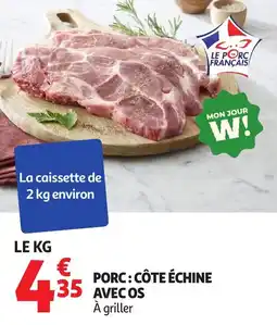 Auchan Porc côte échine avec os offre