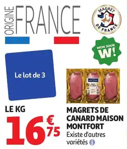 Auchan Magrets de canard maison montfort offre