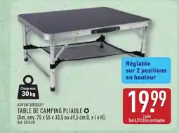 ALDI ADVENTURIDGE Table de camping pliable offre