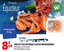 Auchan Crevettes entières cuites réfrigérées offre
