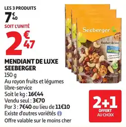 Auchan Mendiant de luxe seeberger offre