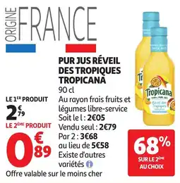 Auchan Pur jus réveil des tropiques tropicana offre
