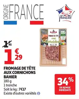 Auchan Fromage de tête aux cornichons bahier offre
