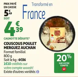 Auchan Couscous poulet merguez auchan offre