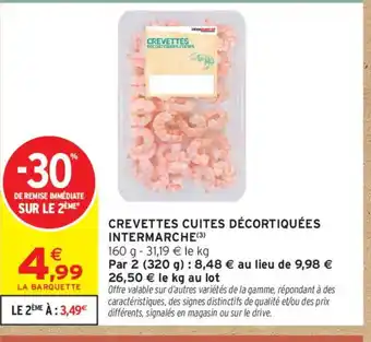 Crevettes cuites décortiquées intermarche