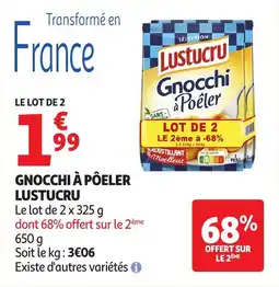 Auchan Gnocchi à pôeler lustucru offre
