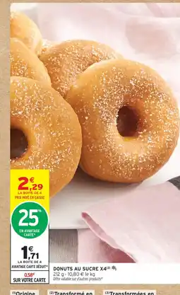 Intermarché Donuts au sucre x4 offre