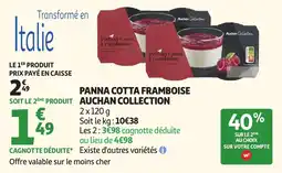 Auchan Panna cotta framboise auchan collection offre