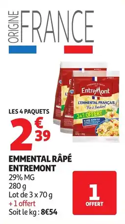Auchan Emmental râpé entremont offre