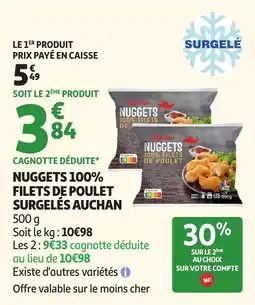 Auchan Nuggets 100% filets de poulet surgelės auchan offre
