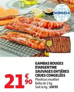 Auchan Gambas rouges d'argentine sauvages entières crues congelées offre