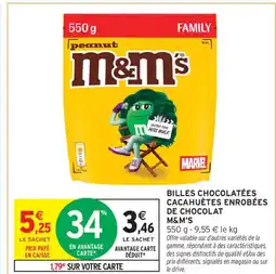 Intermarché M&M'S Billes chocolatées cacahuètes enrobées de chocolat offre