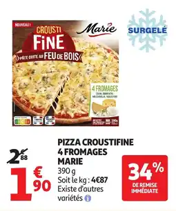 Auchan Pizza croustifine 4 fromages marie offre
