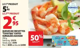 Auchan Queues de crevettes cocktail cuites surgelées auchan offre