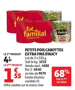Auchan Petits pois carottes extra fins d'aucy offre